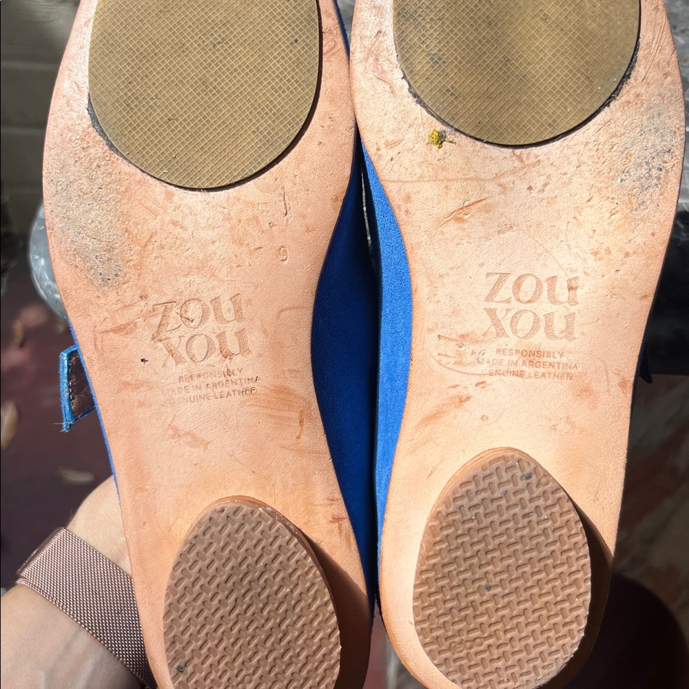 Blue Suede Mary Jane Shoes - Picture 5 of 5